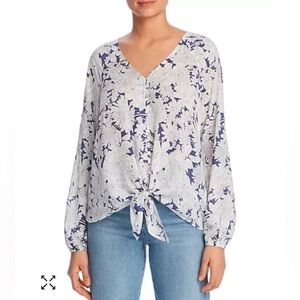 Cupio Floral Print Tie Front Top S